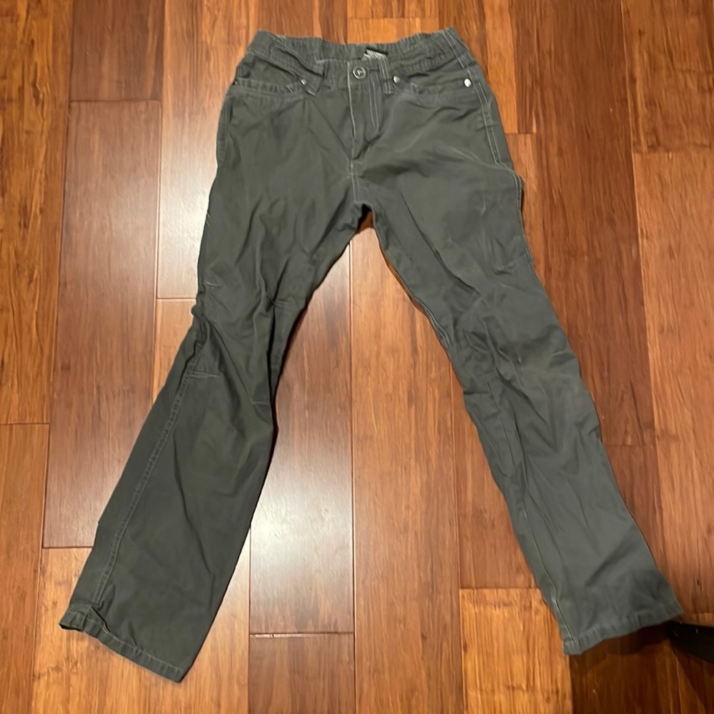 Green pants.  Great pair small hole